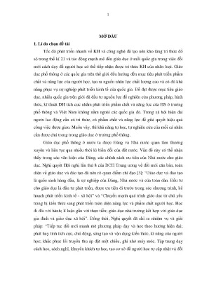 Luận án thiết kế tiến trình dạy học theo quy trình nghiên cứu khoa học chương điện từ học