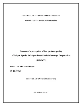Luận văn thạc sĩ consumers perception of low product quality of saigon special in saigon beer alcohol beverage corporation sabeco