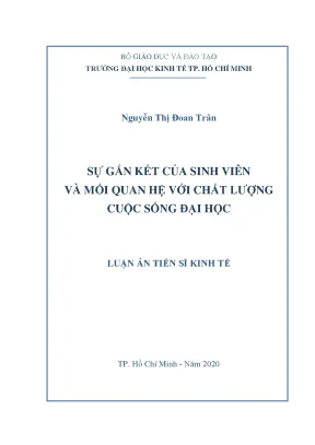 Luận án tiến sĩ sự gắn kết của sinh viên và mối quan hệ với chất lượng cuộc sống đại học