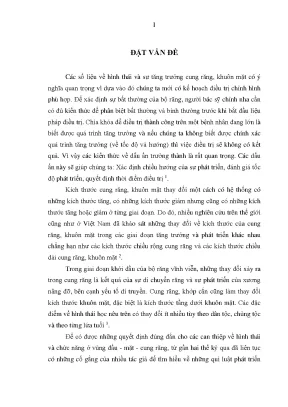 Luận án nghiên cứu đặc điểm hình thái và sự tăng trưởng cung răng khuôn mặt của một nhóm trẻ em người mường từ 12 đến 14 tuổi