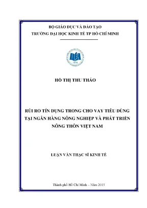 Luận văn thạc sĩ rủi ro tín dụng trong cho vay tiêu dùng tại ngân hàng nông nghiệp và phát triển nông thôn việt nam