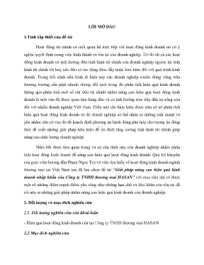 Luận văn tốt nghiệp giải pháp nâng cao hiệu quả kinh doanh nhập khẩu của công ty tnhh thương mại hasan