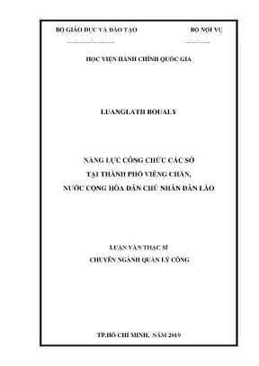Luận văn thạc sĩ năng lực công chức cấp sở tại thành phố viêng chăn nước cộng hòa dân chủ nhân dân lào