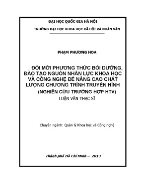 Luận văn thạc sĩ đổi mới phương thức bồi dưỡng đào tạo nguồn nhân lực khoa học và công nghệ để nâng cao chất lượng chương trình truyền hình
