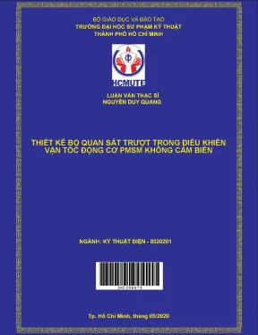 Luận văn thạc sĩ hcmute thiết kế bộ quan sát trượt trong điều khiển vận tốc động cơ pmsm không cảm biến