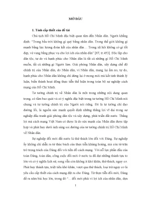 Luận án tư tưởng chính trị hồ chí minh về nhân dân và ý nghĩa đối với sự nghiệp đổi mới hiện nay