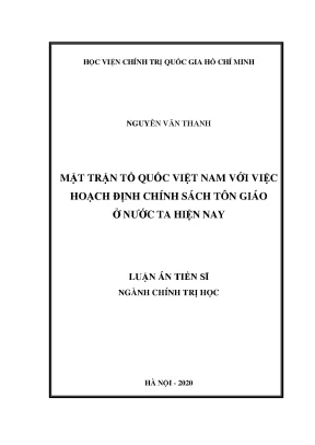 Luận án tiến sĩ mặt trận tổ quốc việt nam với việc hoạch định chính sách tôn giáo ở nước ta hiện nay