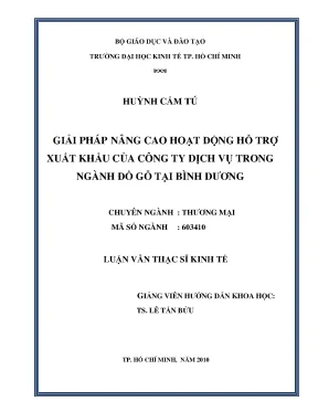 Luận văn thạc sĩ giải pháp nâng cao hoạt động hỗ trợ xuất khẩu của công ty dịch vụ trong ngành đồ gỗ tại bình dương luận văn thạc sĩ