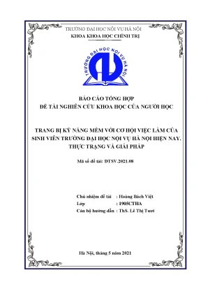 Luận văn tốt nghiệp trang bị kỹ năng mềm với cơ hội việc làm của sinh viên trường đại học nội vụ hà nội