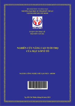 Luận văn thạc sĩ hcmute nghiên cứu nâng cao tuổi thọ của mặt lốp ô tô