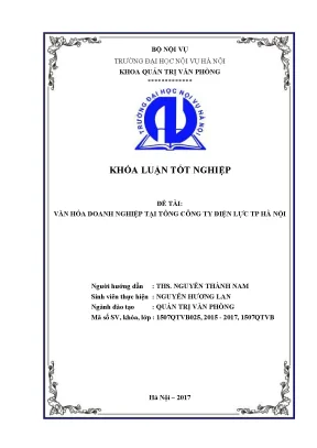Luận văn tốt nghiệp văn hóa doanh nghiệp tại công ty điện lực tp hà nội