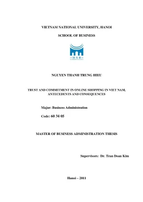 Luận văn thạc sĩ trust and commitment in online shopping in vietnam antecedents and consequences