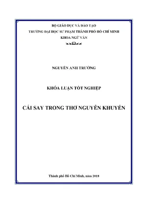 Luận văn thạc sĩ cái say trong thơ nguyễn khuyến