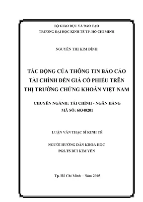 Luận văn thạc sĩ tác động của thông tin báo cáo tài chính đến giá cổ phiếu trên thị trường chứng khoán việt nam