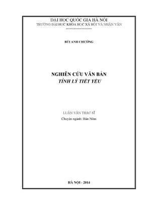 Luận văn thạc sĩ nghiên cứu văn bản tính lý tiết yếu