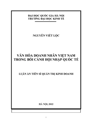 Luận án tiến sĩ văn hóa doanh nhân việt nam trong bối cảnh hội nhập quốc tế