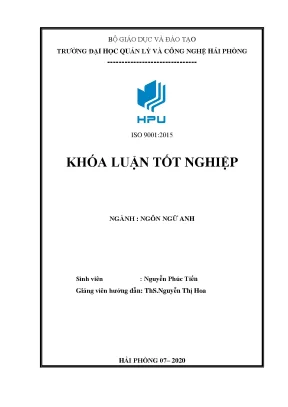 Luận văn tốt nghiệp a study on some common errors made by the first year english majors in their daily conversation in english and some suggestions at hai phong technology and management university