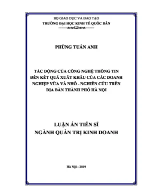Luận án tiến sĩ tác động của công nghệ thông tin đến kết quả xuất khẩu của các doanh nghiệp vừa và nhỏ nghiên cứu trên địa bàn thành phố hà nội
