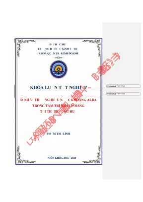 Luận văn tốt nghiệp định vị thương hiệu nước khoáng alba trong tâm trí khách hàng tại thị trường huế