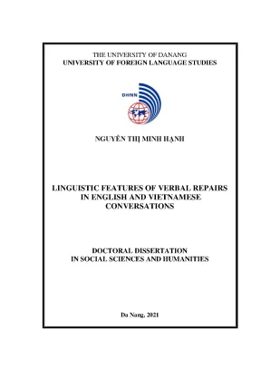 Luận án tiến sĩ đặc điểm ngôn ngữ học của lời điều chỉnh trong hội thoại tiếng anh và tiếng việt