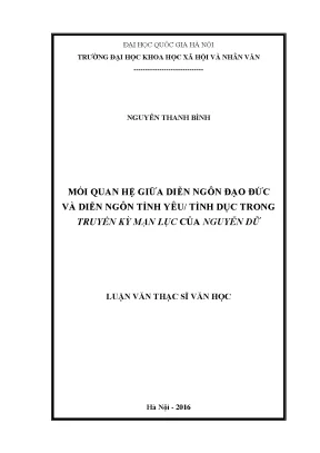 Luận văn thạc sĩ mối quan hệ giữa diễn ngôn đạo đức và diễn ngôn tình yêu tình dục trong truyền kỳ mạn lục của nguyễn dữ