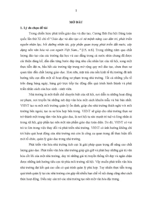 Luận án phát triển văn hóa nhà trường cao đẳng sư phạm vùng đồng bằng sông hồng trong bối cảnh đổi mới giáo dục