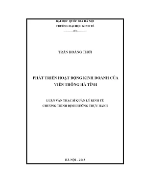 Luận văn thạc sĩ phát triển hoạt động kinh doanh của viễn thông hà tĩnh