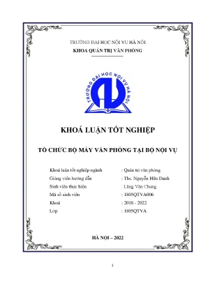 Luận văn tốt nghiệp tổ chức bộ máy văn phòng tại bộ nội vụ