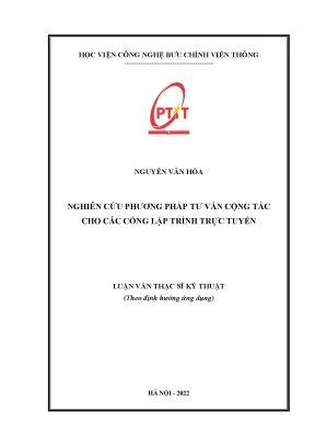 Luận văn thạc sĩ nghiên cứu phương pháp tư vấn cộng tác cho các cổng lập trình trực tuyến
