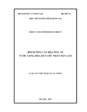 Luận án tiến sĩ bồi dưỡng cán bộ công an nước cộng hòa dân chủ nhân dân lào