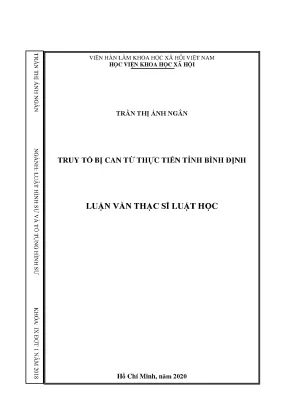 Luận án tiến sĩ truy tố bị can từ thực tiễn tỉnh bình định