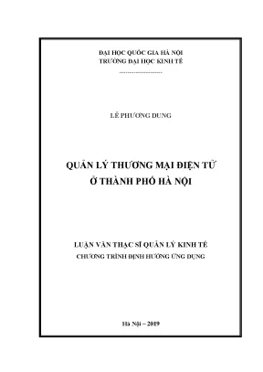 Luận văn thạc sĩ quản lý thương mại điện tử ở thành phố hà nội
