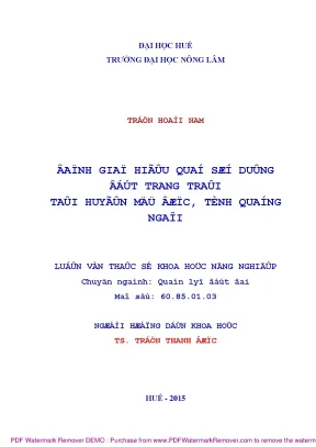 Luận văn thạc sĩ đánh giá hiệu quả sử dụng đất trang trại tại huyện mộ đức tỉnh quảng ngãi