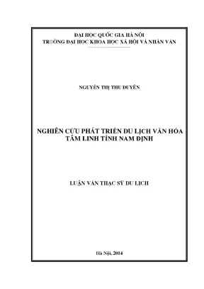 Luận văn thạc sĩ nghiên cứu phát triển du lịch văn hóa tâm linh tỉnh nam định