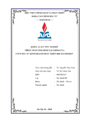 Luận văn tốt nghiệp phân tích tình hình tài chính của công ty cổ phần kinh doanh đầu tư phát triển bđs flchomes
