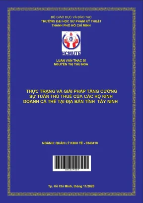 Luận văn thạc sĩ hcmute thực trạng và giải pháp tăng cường sự tuân thủ thuế của các hộ kinh doanh cá thể trên địa bàn tỉnh tây ninh