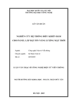Luận văn thạc sĩ nghiên cứu hệ thống điều khiển bám cho panel lắp đặt pin năng lượng mặt trời