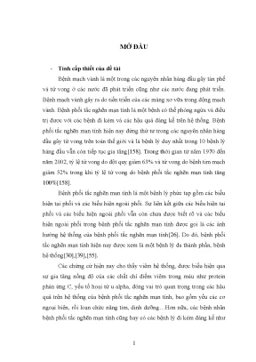 Luận án nghiên cứu nồng độ hscrp và tnfα huyết thanh ở bệnh nhân bệnh mạch vành có hay không có bệnh phổi tắc nghẽn mạn tính