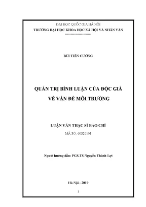 Luận văn thạc sĩ quản trị bình luận của độc giả về vấn đề môi trường