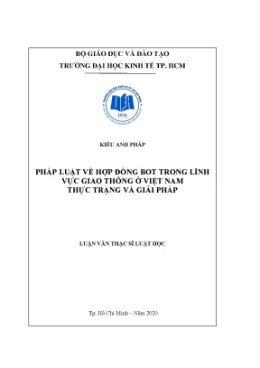Luận văn thạc sĩ pháp luật về hợp đồng bot trong lĩnh vực giao thông ở việt nam thực trạng và giải pháp