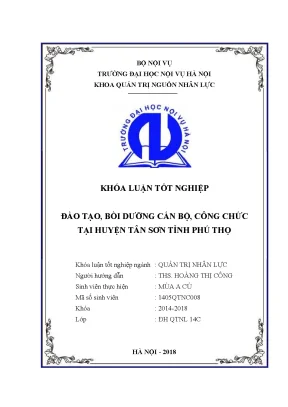 Luận văn tốt nghiệp đào tạo bồi dưỡng cán bộ công chức tại huyện tân sơn tỉnh phú thọ
