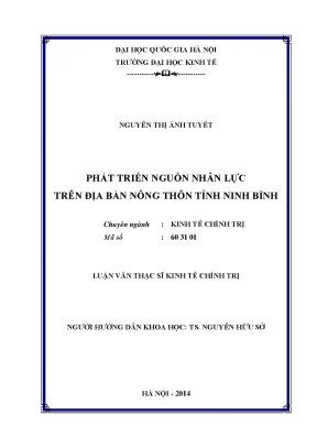Luận văn thạc sĩ phát triển nguồn nhân lực trên địa bàn nông thôn tỉnh ninh bình