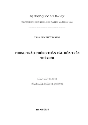 Luận văn thạc sĩ phong trào chống toàn cầu hóa trên thế giới