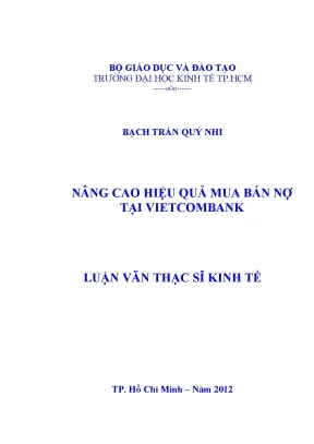Luận văn thạc sĩ nâng cao hiệu quả mua bán nợ tại vietcombank