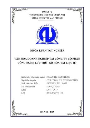 Luận văn tốt nghiệp văn hóa doanh nghiệp tại công ty cổ phần công nghệ lưu trữ số hóa tài liệu ht