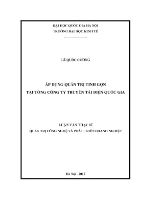 Luận văn thạc sĩ áp dụng quản trị tinh gọn tại tổng công ty truyền tải điện quốc gia