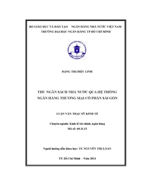 Luận văn thạc sĩ thu ngân sách nhà nước qua hệ thống ngân hàng thương mại cổ phần sài gòn