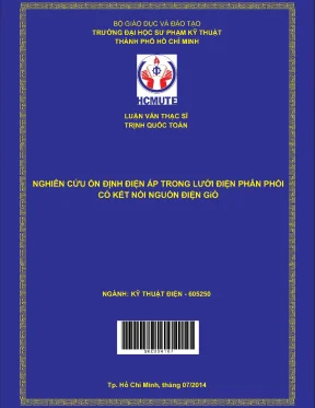 Luận văn thạc sĩ hcmute nghiên cứu ổn định điện áp trong lưới điện phân phối có kết nối nguồn điện gió