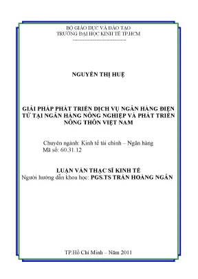 Luận văn thạc sĩ giải pháp phát triển dịch vụ ngân hàng điện tử tại ngân hàng nông nghiệp và phát triển nông thôn việt nam