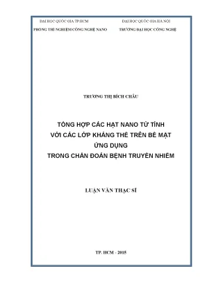 Luận văn thạc sĩ tổng hợp các hạt nano từ tính với các lớp kháng thể trên bề mặt ứng dụng trong chẩn đoán bệnh truyền nhiễm